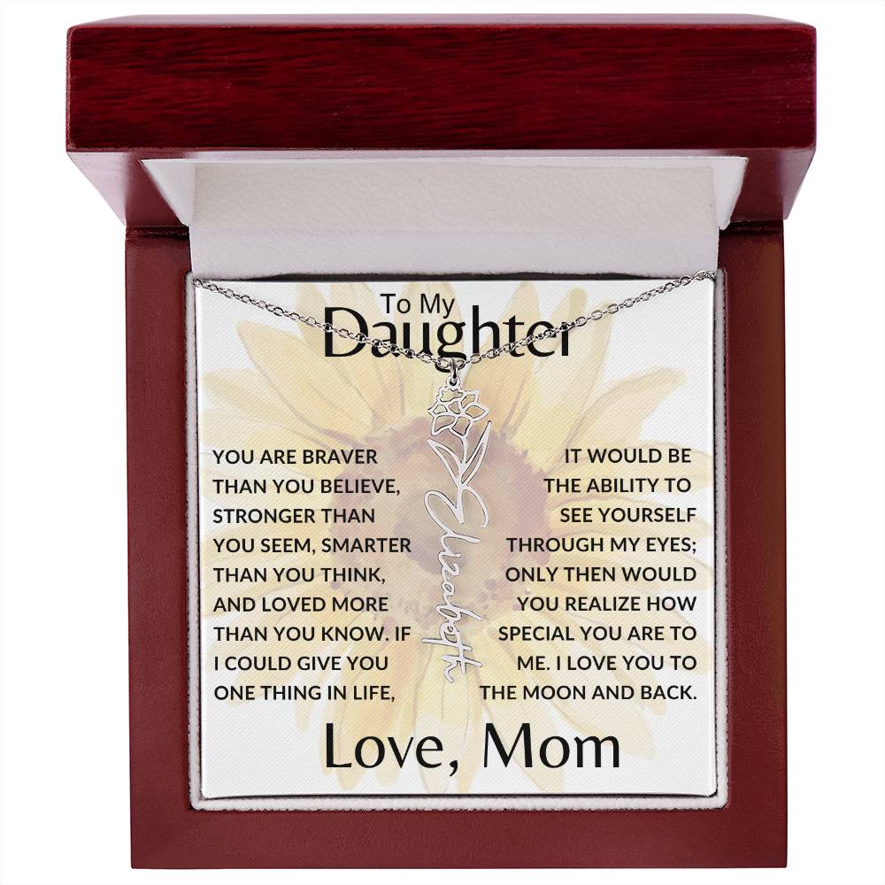 To My Daughter SF | Birth Month Flower Name Necklace (2.7.24)